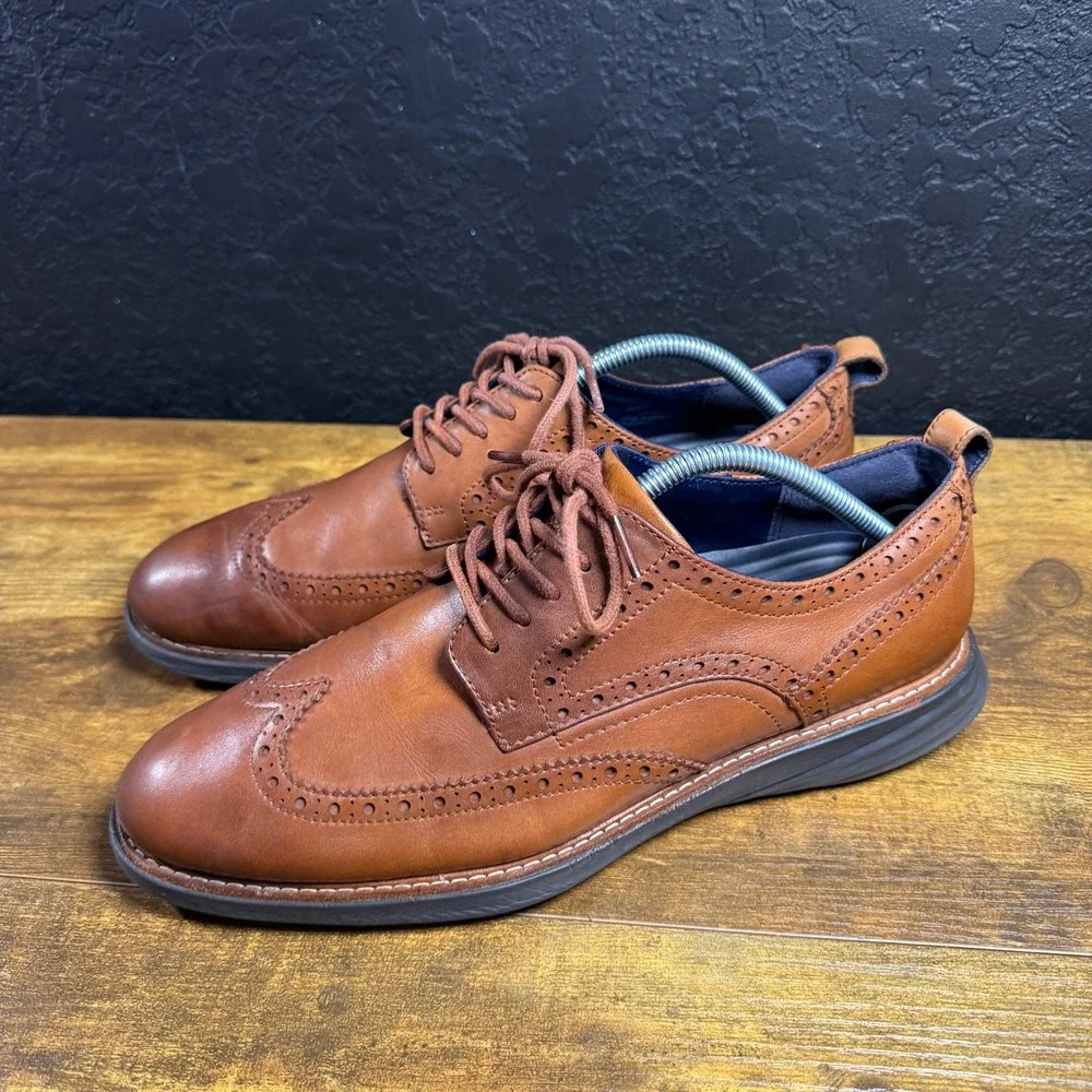 Cole Haan OriginalGrand C26385 British Tan Leather Wingtip Oxford Mens Size 10M